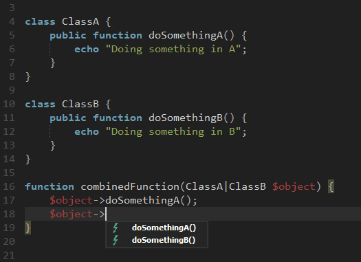 PHP intersection types